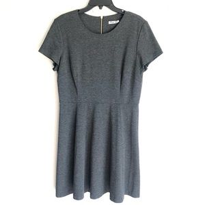 Eliza J Gray Fit and Flare Short Sleeve Dress